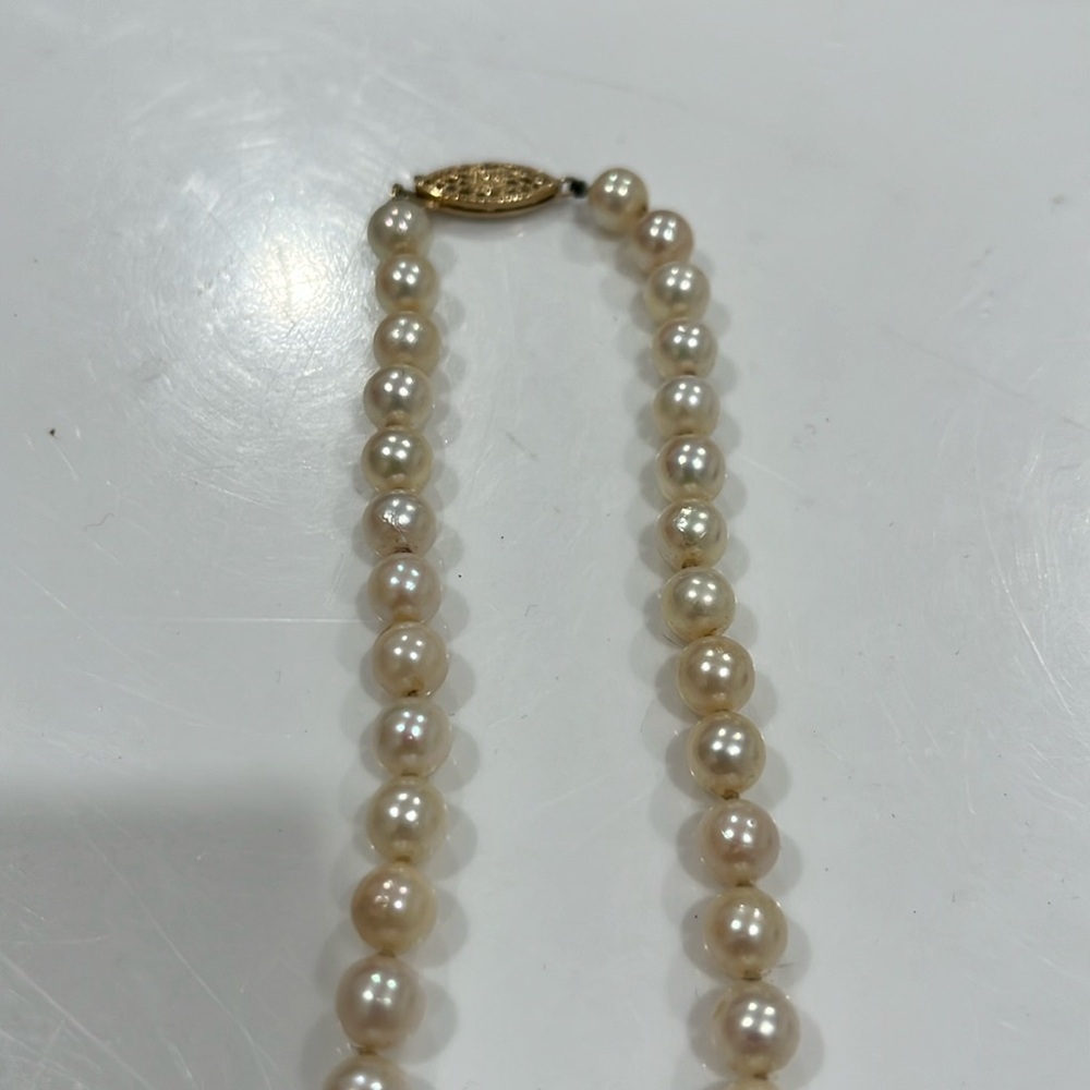 14KT GOLD HAND STRUNG NATURAL CULTURED PEARLS BRAND NEW APROX 18 in. EXQUISITE - Picture 3 of 3